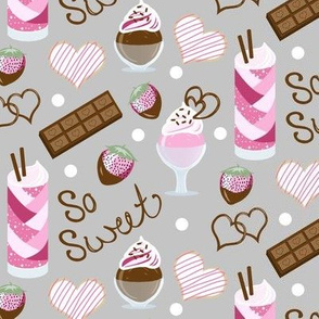 Ice Cream Valentines in Pink, Brown, Gray