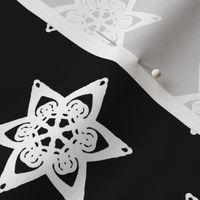 Paper Stars Pinned on Black