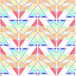 Rainbow Feather Arrows in Color Block Pattern