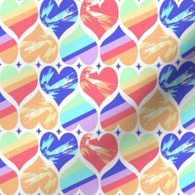 Valentine Hearts in Rainbow Colors