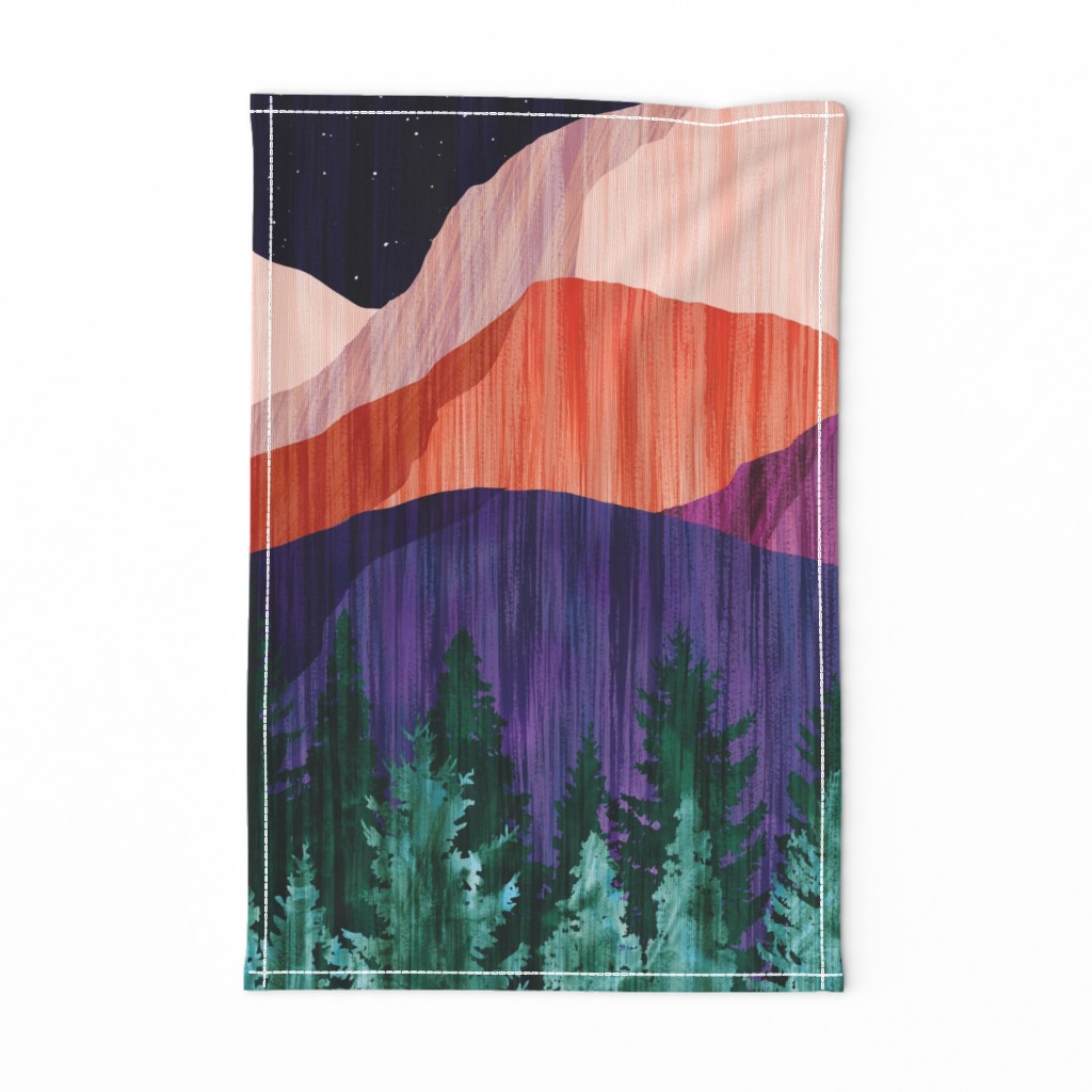 Moonlit Mountainscape - 1yd panel 