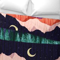 Moonlit Mountainscape - 1yd panel 