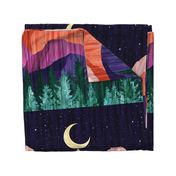 Moonlit Mountainscape - 1yd panel 