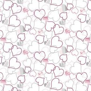 Love Overflowing, Hearts in Pink and Gray