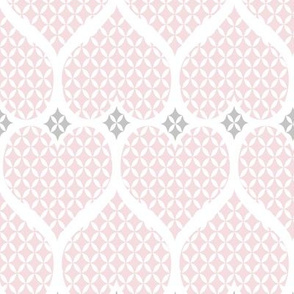 Valentine Sweet Heart Lattice in Pink and Gray