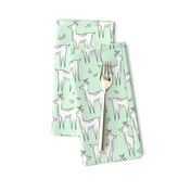 Deer woodland print- mint green