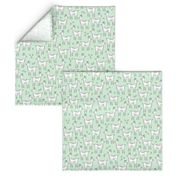 Deer woodland print- mint green