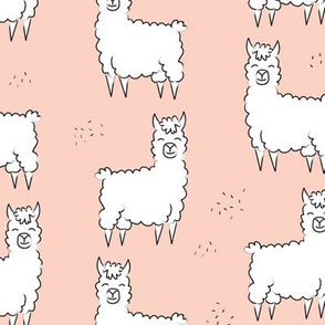 Llama print- peach pink