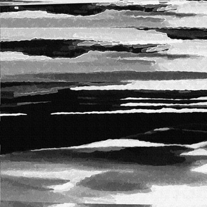 Black & White Abstract Landscape Painting