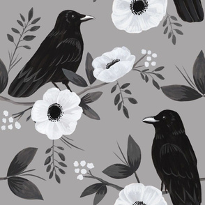 Floral Crow Pattern