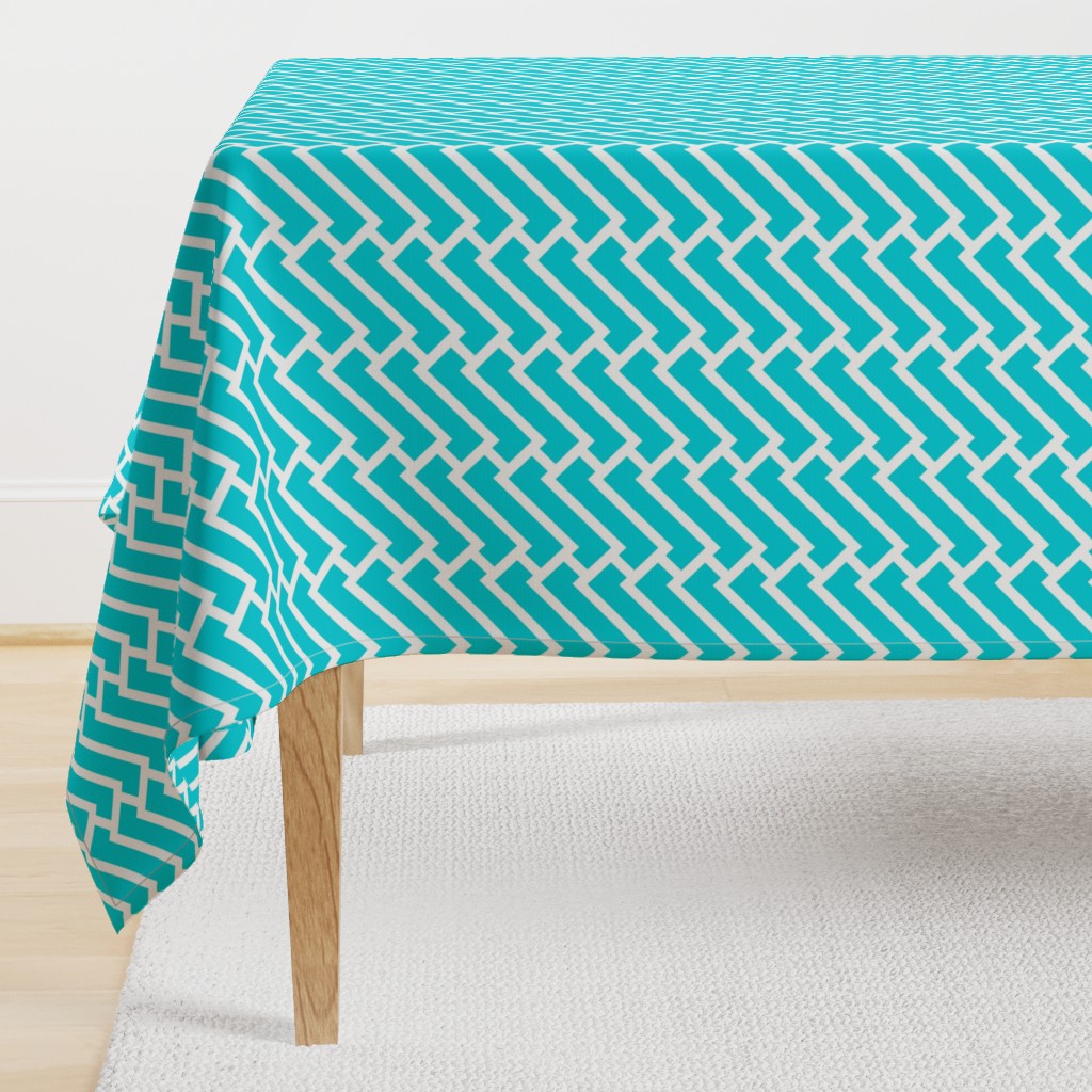 fretwork in turquoise