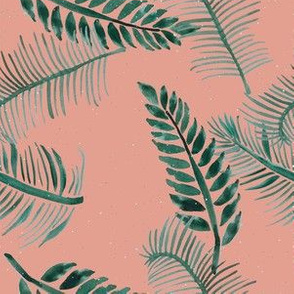 palms on peachy pink