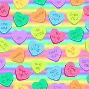 Candy hearts rainbow stripe