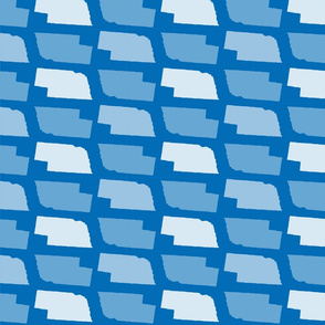 Nebraska State Shape Pattern Blue and White