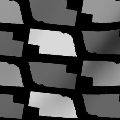 Nebraska State Shape Pattern Black and White