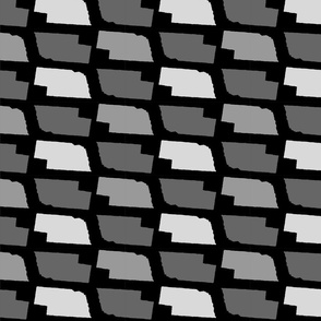 Nebraska State Shape Pattern Black and White