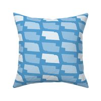 Nebraska State Shape Pattern Light Blue and White