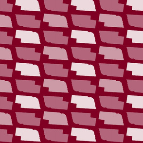 Nebraska State Shape Pattern Garnet and White