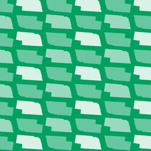 Nebraska State Shape Pattern Green and White