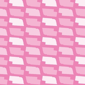 Nebraska State Shape Pattern Pink and White