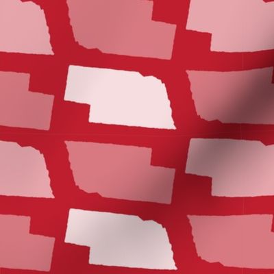 Nebraska State Shape Pattern Red and White