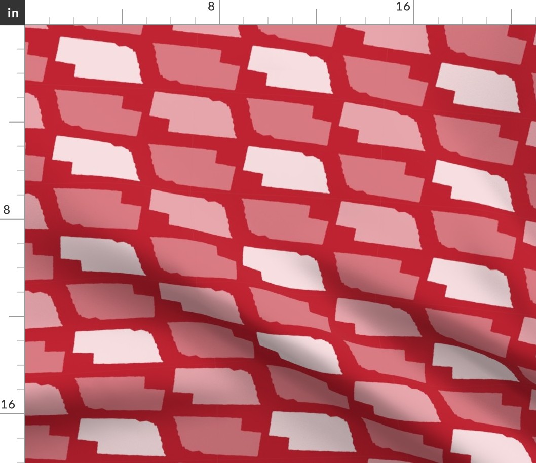 Nebraska State Shape Pattern Red and White