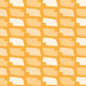 Nebraska State Shape Pattern Yellow and White