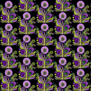 black_flower_green_and_purple