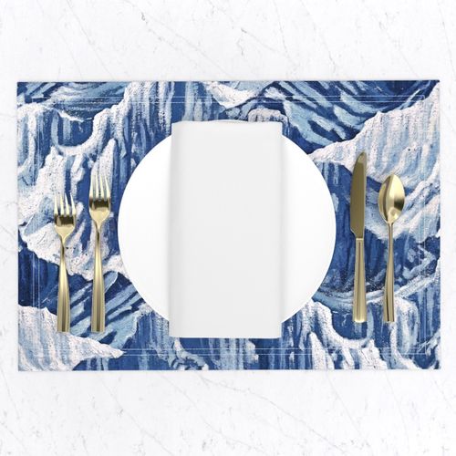 snowy mountains in blue(yard)50