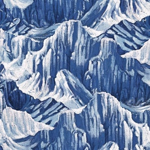 snowy mountains in blue(yard)50