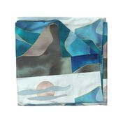 Watercolor Abstract Mountains 1 yard tapestry