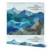 Watercolor Abstract Mountains 1 yard tapestry