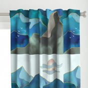 Watercolor Abstract Mountains 1 yard tapestry