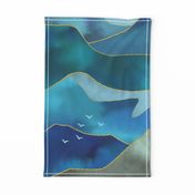 Watercolor Abstract Mountains 1 yard tapestry