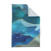 Watercolor Abstract Mountains 1 yard tapestry