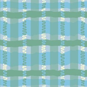 Squiggle Plaid- Cool Colorway