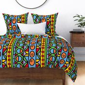 whimsical and colorful geometric stripe jumbo/large scale