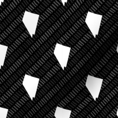 Nevada State Shape Pattern Black and White Stripes