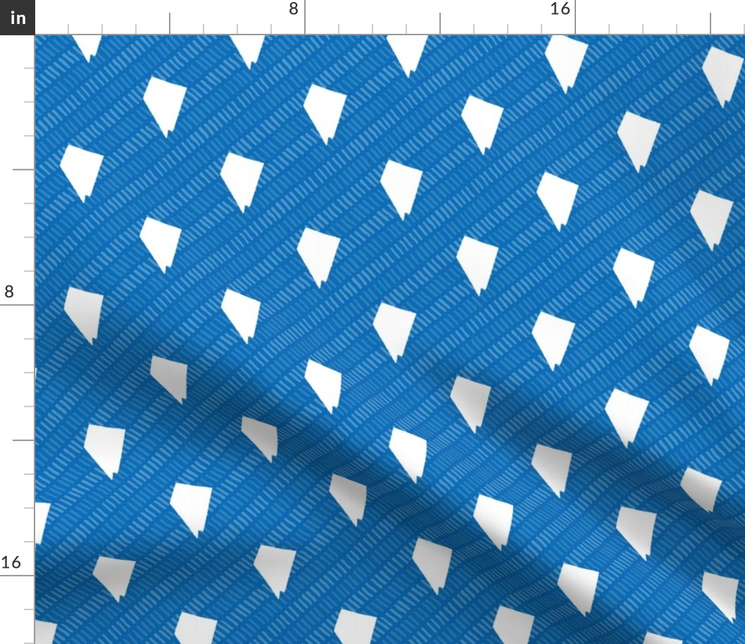 Nevada State Shape Pattern Blue and White Stripes