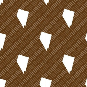 Nevada State Shape Pattern Brown and White Stripes
