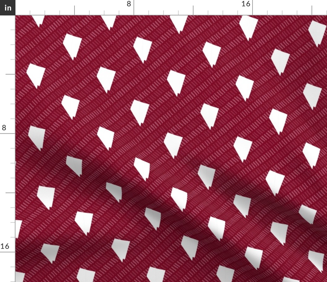 Nevada State Shape Pattern Garnet and White Stripes