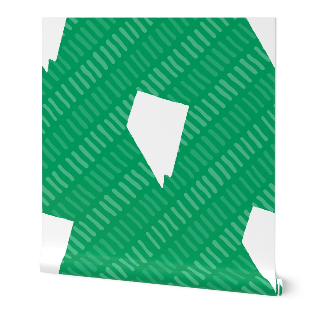 Nevada State Shape Pattern Green and White Stripes