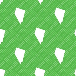Nevada State Shape Pattern Lime Green and White Stripes