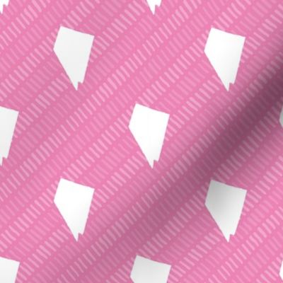 Nevada State Shape Pattern Pink and White Stripes