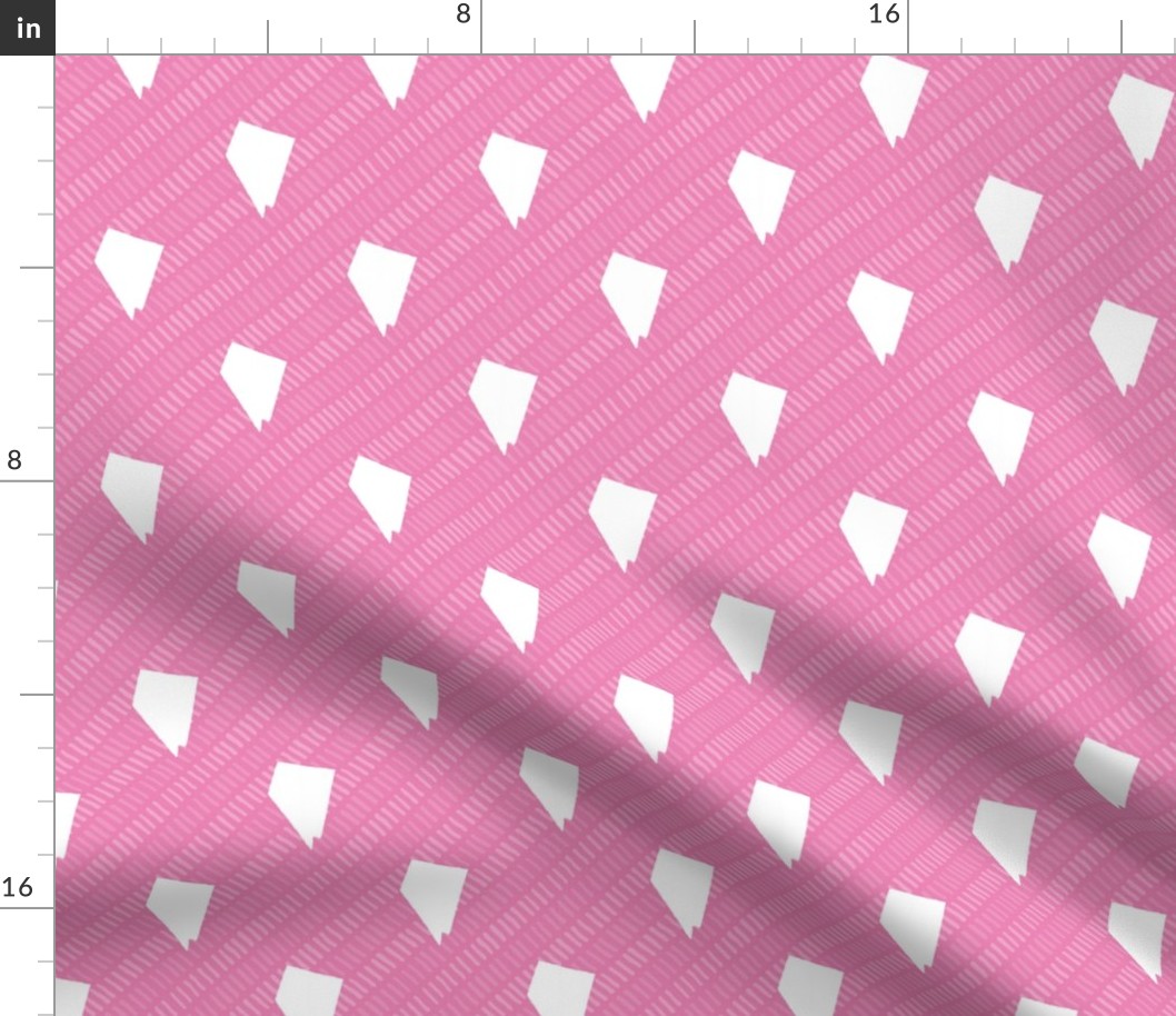 Nevada State Shape Pattern Pink and White Stripes