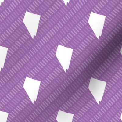 Nevada State Shape Pattern Purple and White Stripes