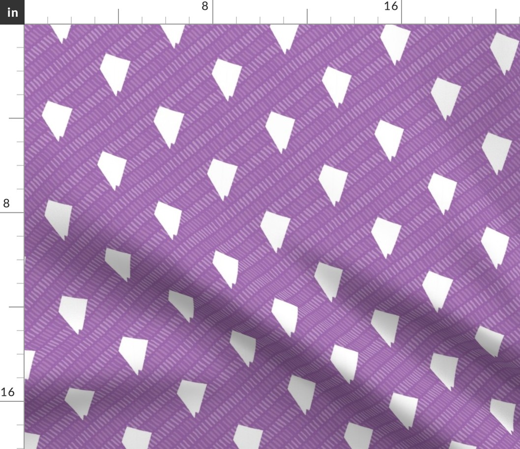 Nevada State Shape Pattern Purple and White Stripes