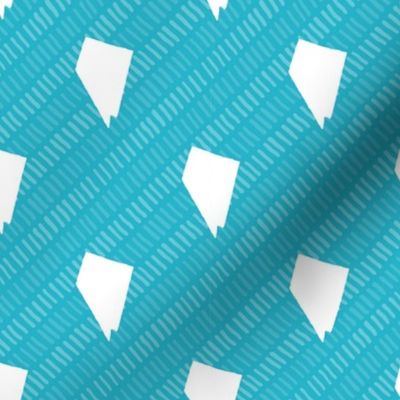 Nevada State Shape Pattern Teal and White Stripes