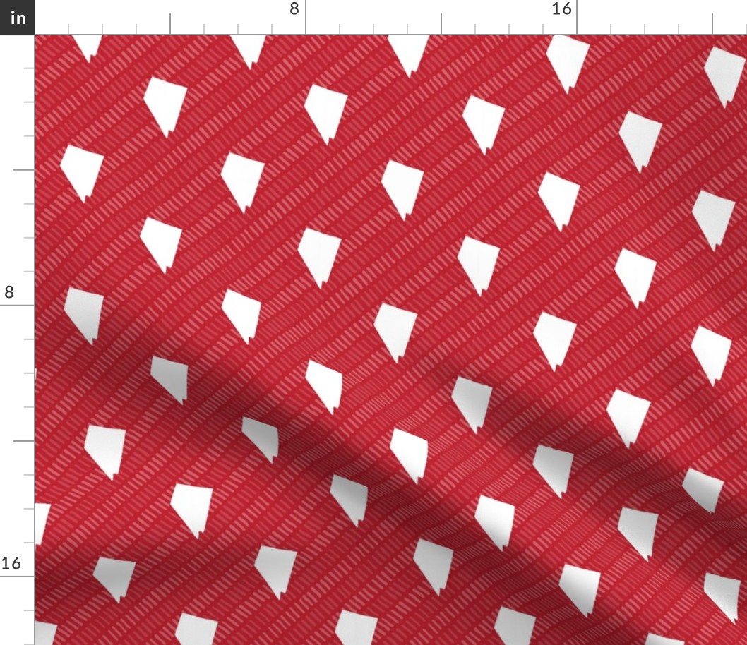 Nevada State Shape Pattern Red and White Stripes