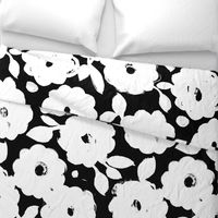 Painted Flowers-black and white-jumbo